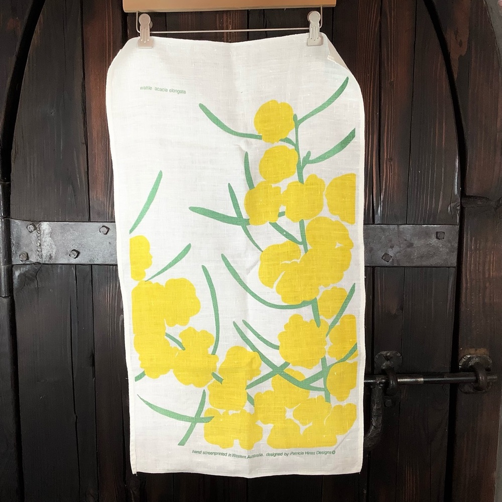 Art print linen tea towel Australian